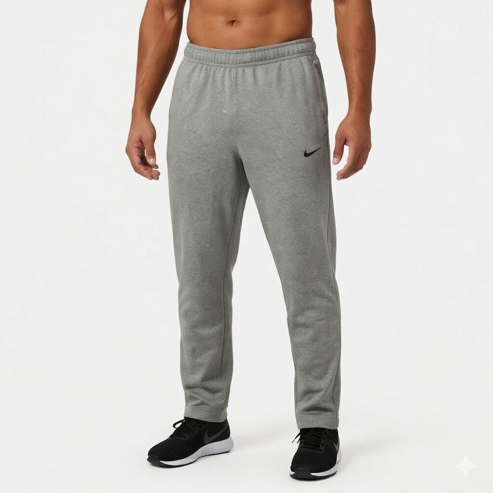Nike Therma-Fit Men's Large L Gray Sweatpants/Joggers Training Athletic Fleece
